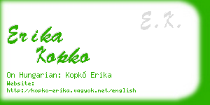erika kopko business card